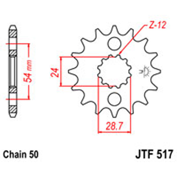 JT JT Gear Box Sprockets G/B 517-16T KAW (526)